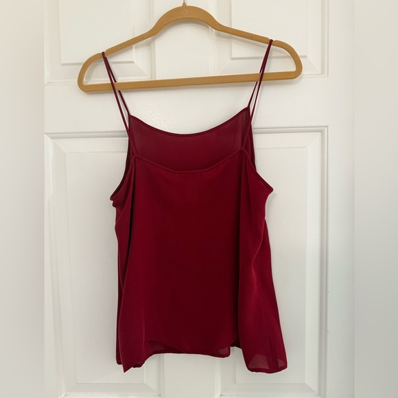 NEW Jones New York 100% Silk Cami Womens Burgundy Camisole Tank Top 14 - Picture 4 of 8